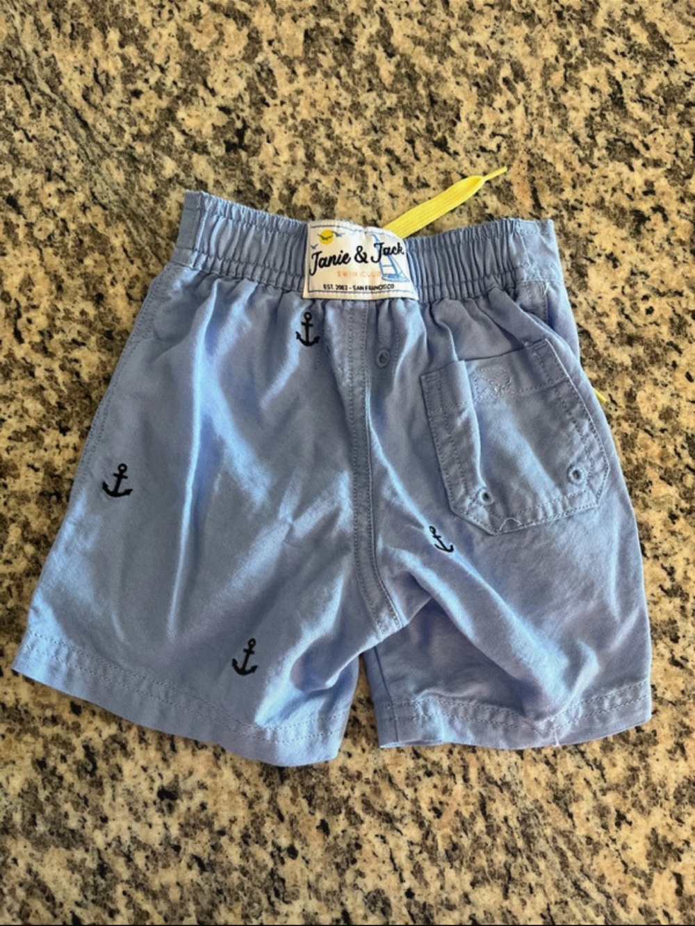 Janie and Jack Light Blue Anchor Print Kids Shorts